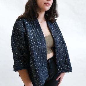 NWT Marigold Row Quilted Crop Jacket - Indigo